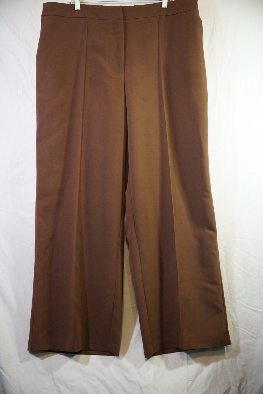 Lucy Paris NWT Rare Proto Sample Chocolate Wide Leg Trousers Plus 34